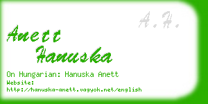 anett hanuska business card